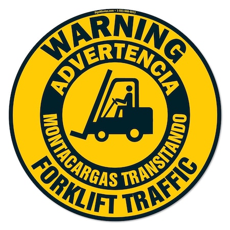 Signmission Forklift Traffic Spanish English 16in Non-Slip Floor Marker, 16" x 16", FD-2-C-16-99931 FD-2-C-16-99931